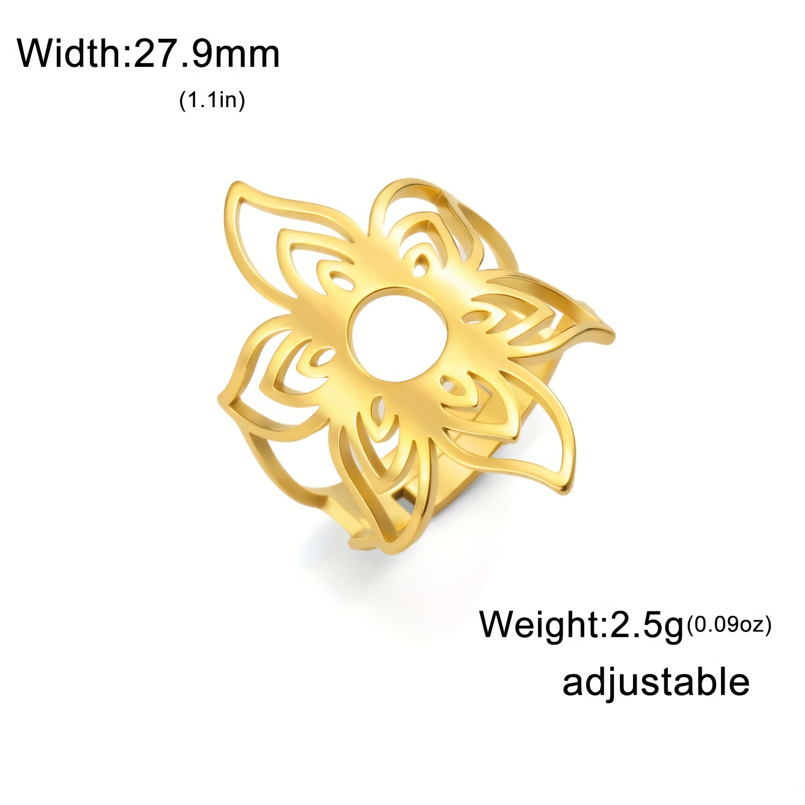 Unisex Three-Layer Petal Adjustable Ring, Gift for Him & Her